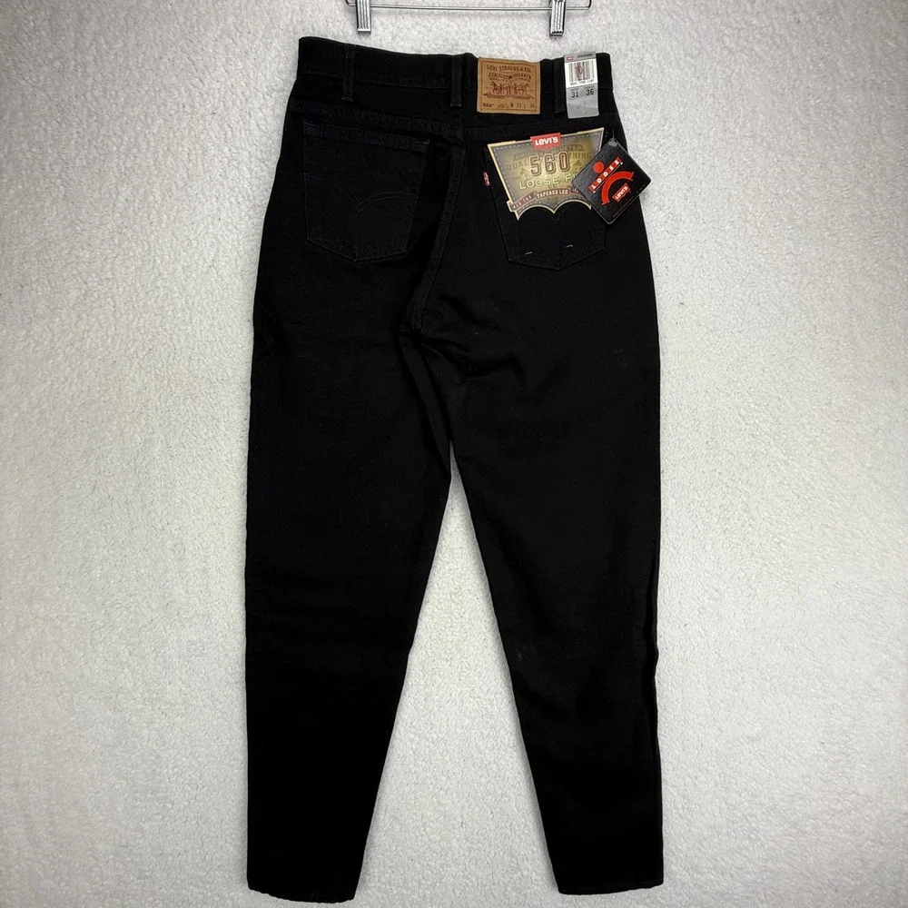 Vintage Levis 560 Loose Fit Tapered Leg Jeans Mens 31x36 Black USA NOS NWT